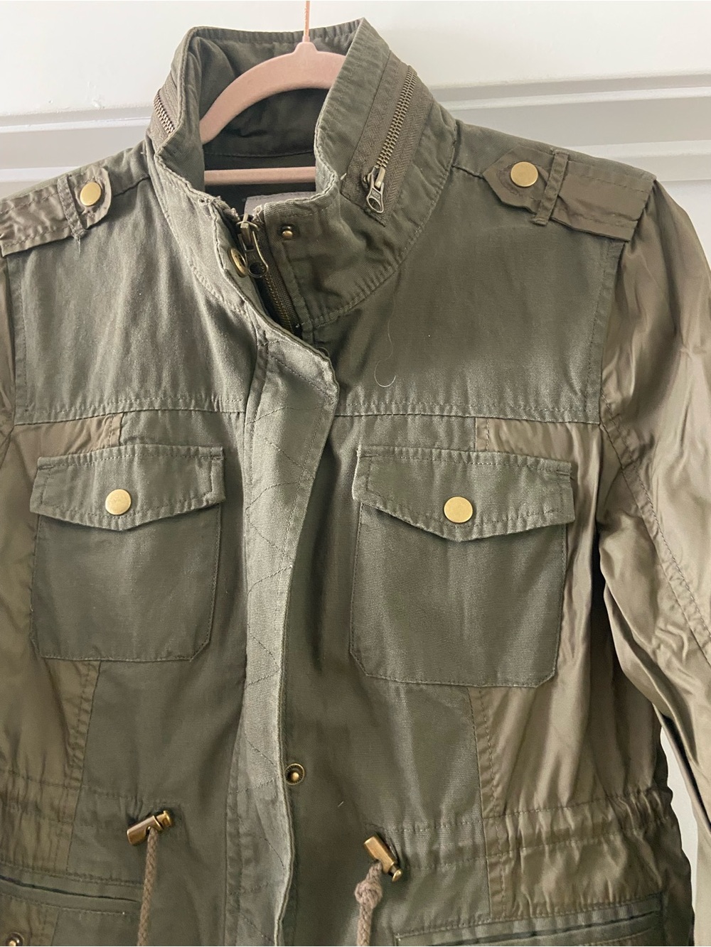 American Rag Olive Utility Drawstring Waist Jacket - Women - Picture 3 of 6